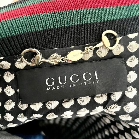 GUCCI Black Suede 100% Leather Bomber Jacket Made in Italy sz 44EU - Picture 4 of 16